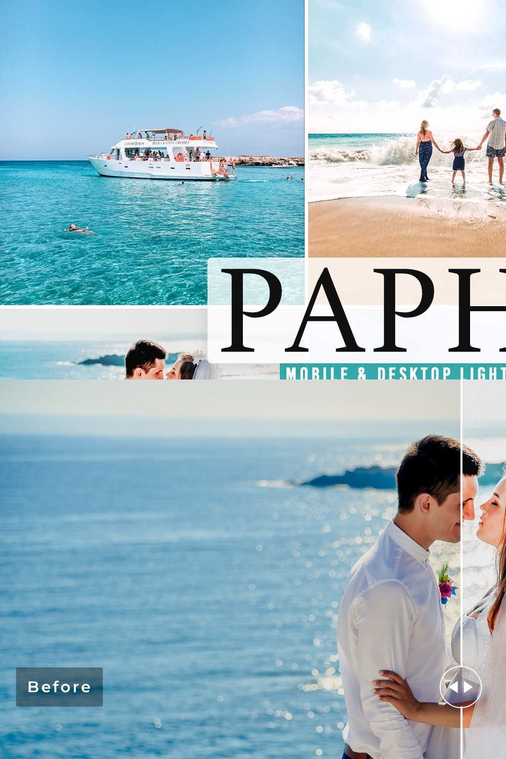 Paphos Pro Lightroom Presets pinterest preview image.