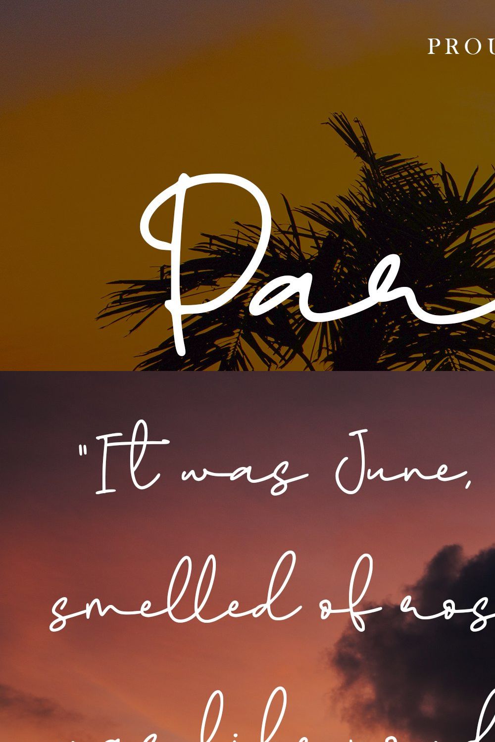 Paradise Sunshine - Handwritten Font pinterest preview image.