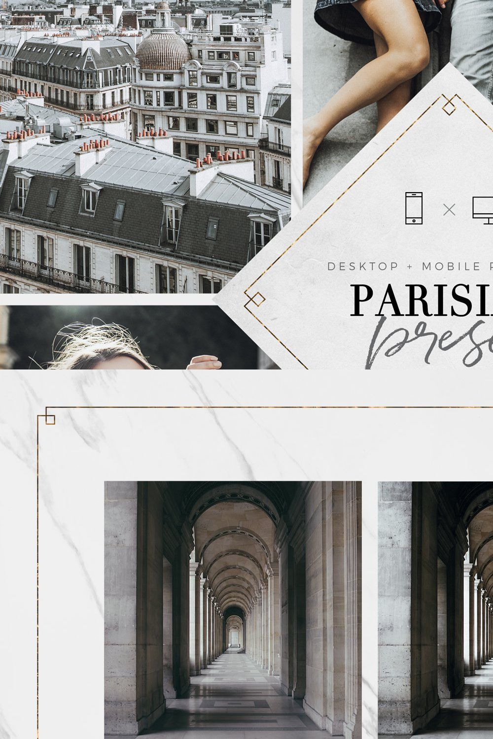 Parisian Lightroom Presets Bundle pinterest preview image.