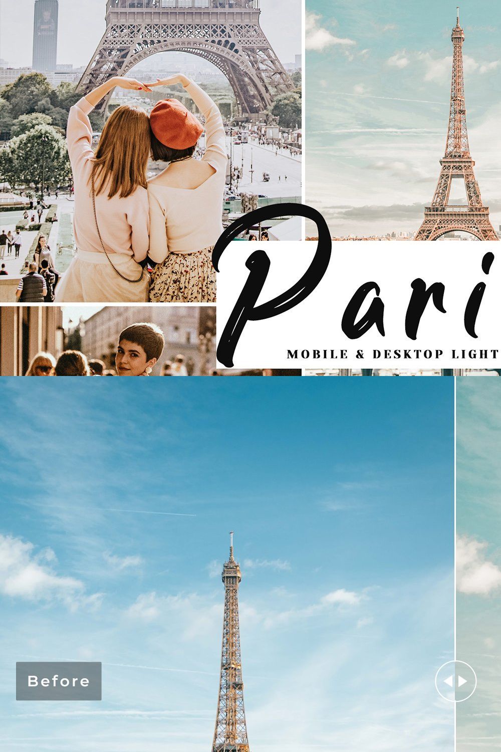 Parisian Lightroom Presets Pack pinterest preview image.