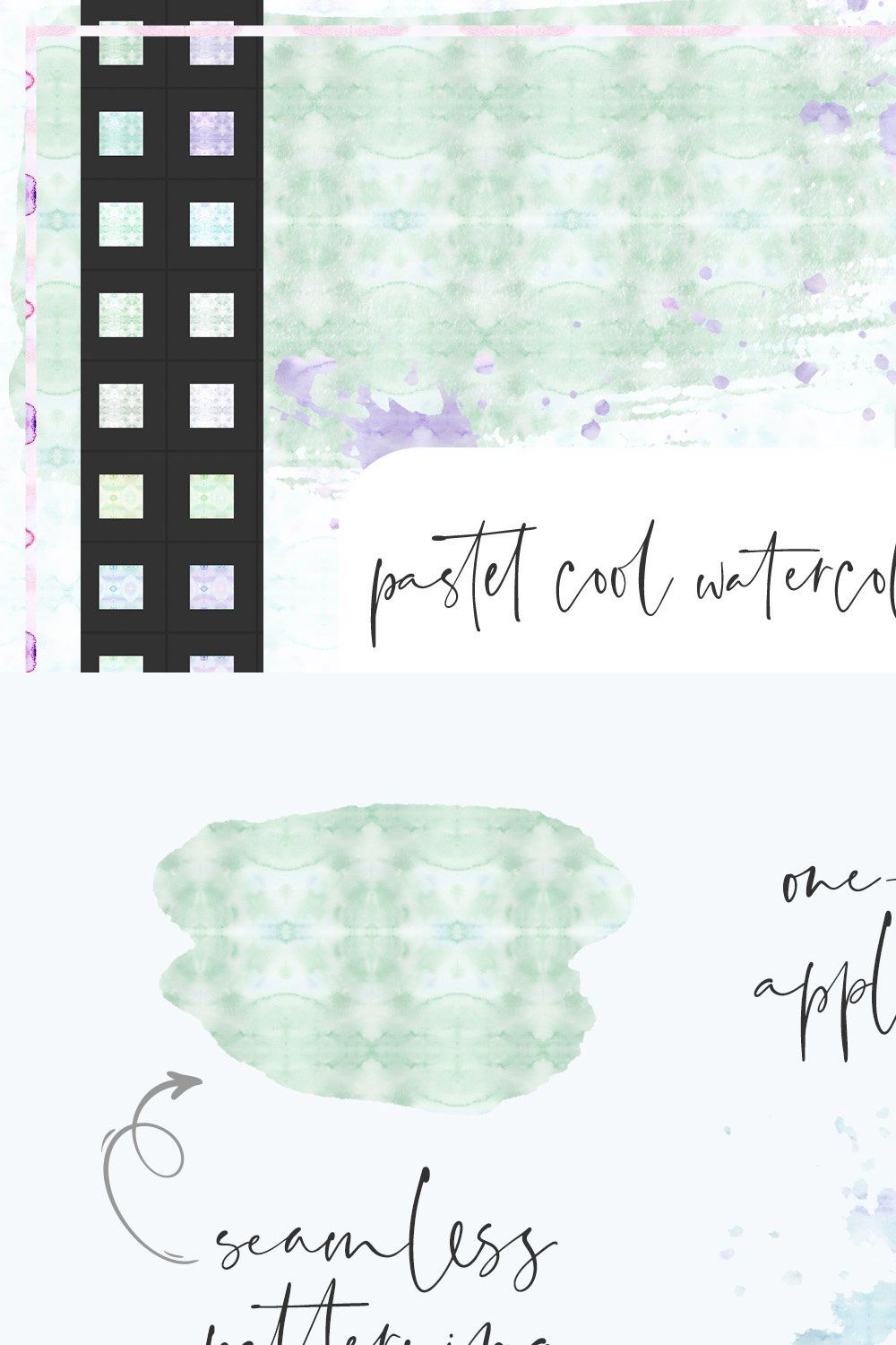 Pastel Cool Watercolor PS Styles pinterest preview image.