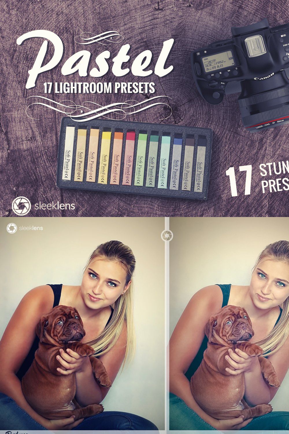 Pastel Elegance Lightroom Presets pinterest preview image.