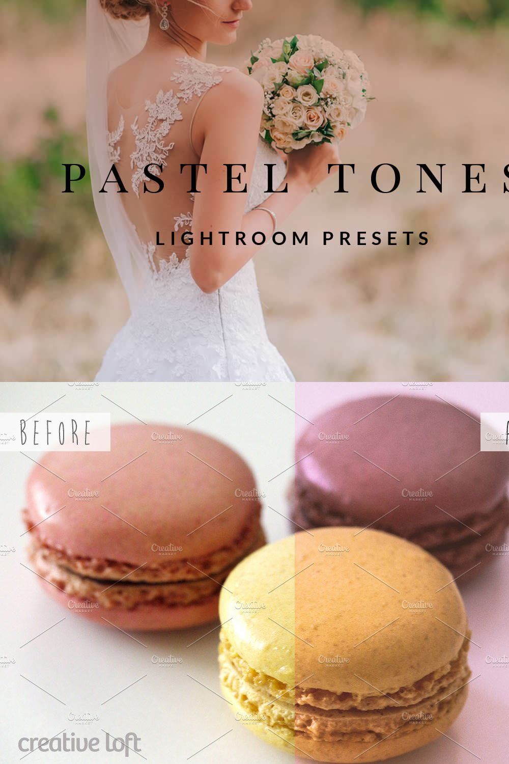 Pastel tones - Lightroom presets pinterest preview image.