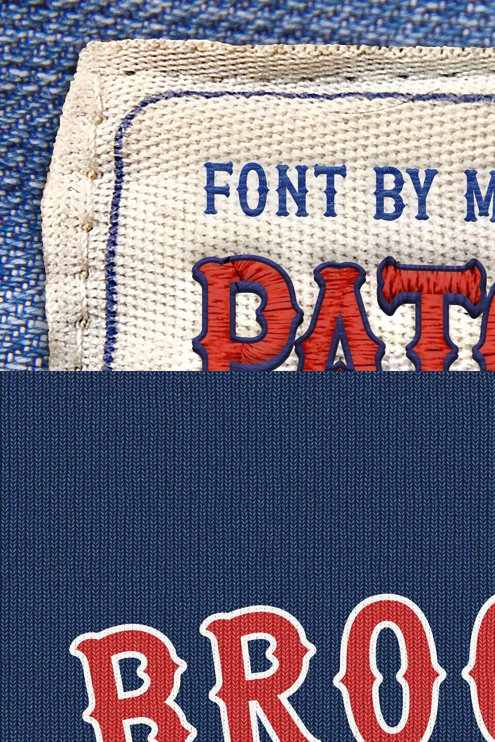 Patched – Five Baseball Fonts pinterest preview image.