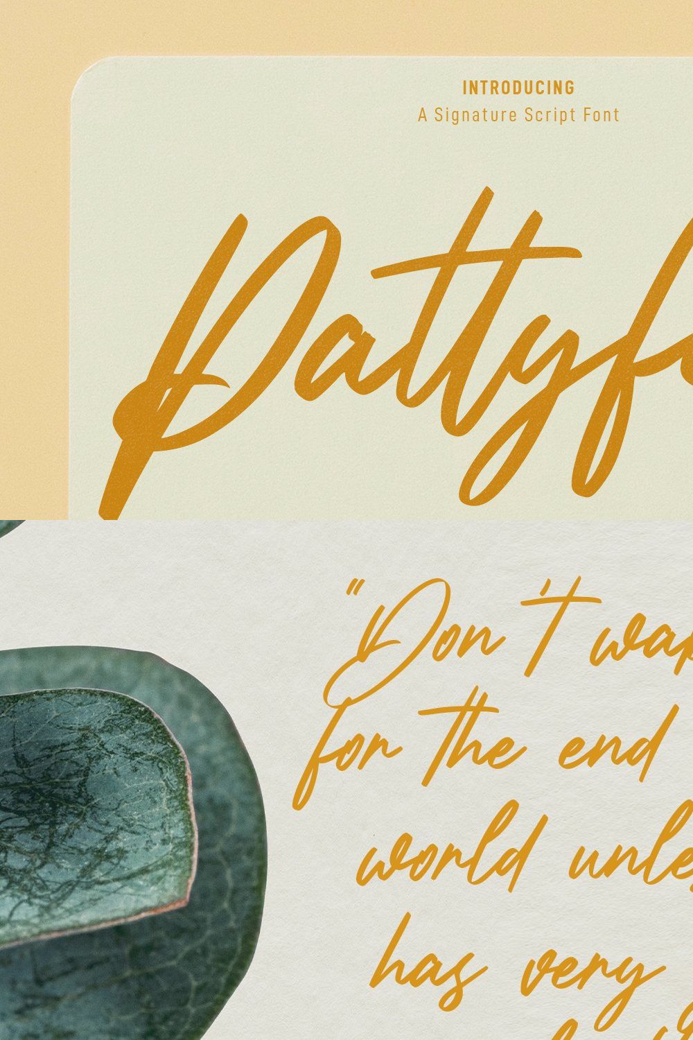 Pattyfest Signature Script Font pinterest preview image.