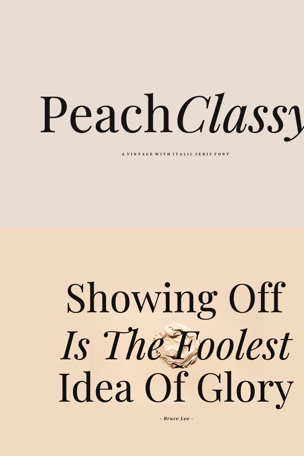 Peach Classy | Luxury Serif Font pinterest preview image.