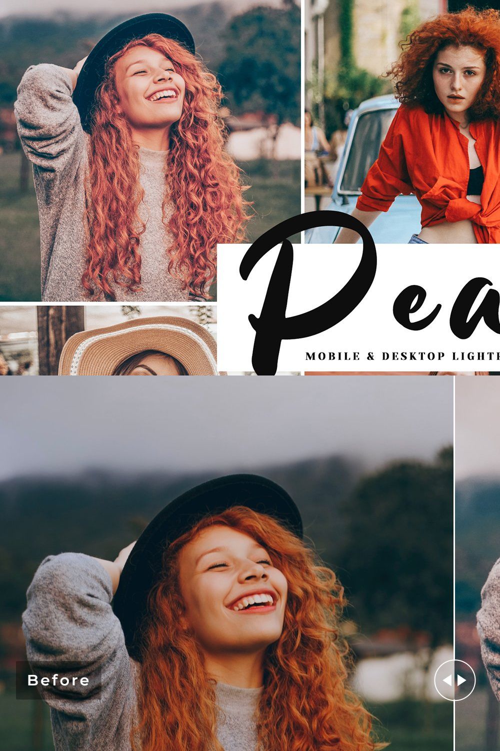 Peach Lightroom Presets Pack pinterest preview image.