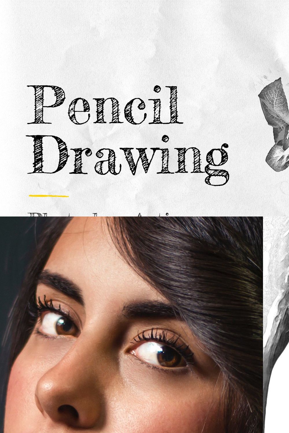 Pencil Drawing Photoshop Action pinterest preview image.