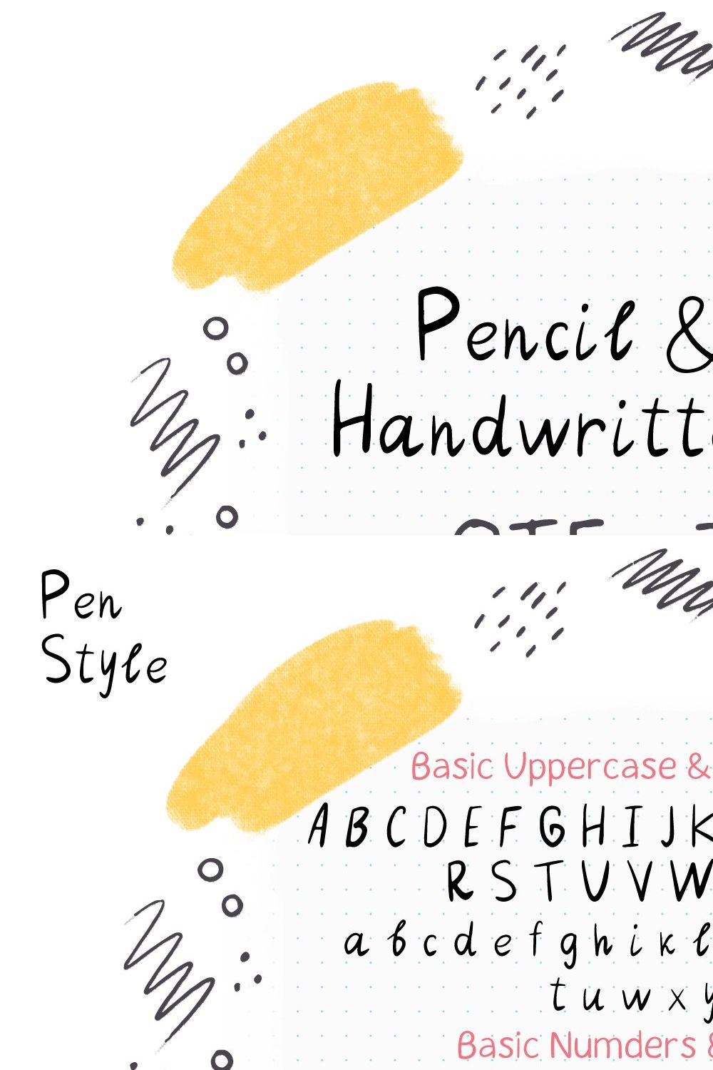 Pencil Pen Handwriting Font pinterest preview image.