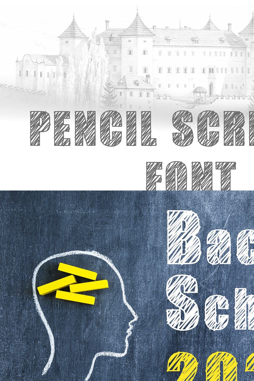 Pencil Scribble Font pinterest preview image.