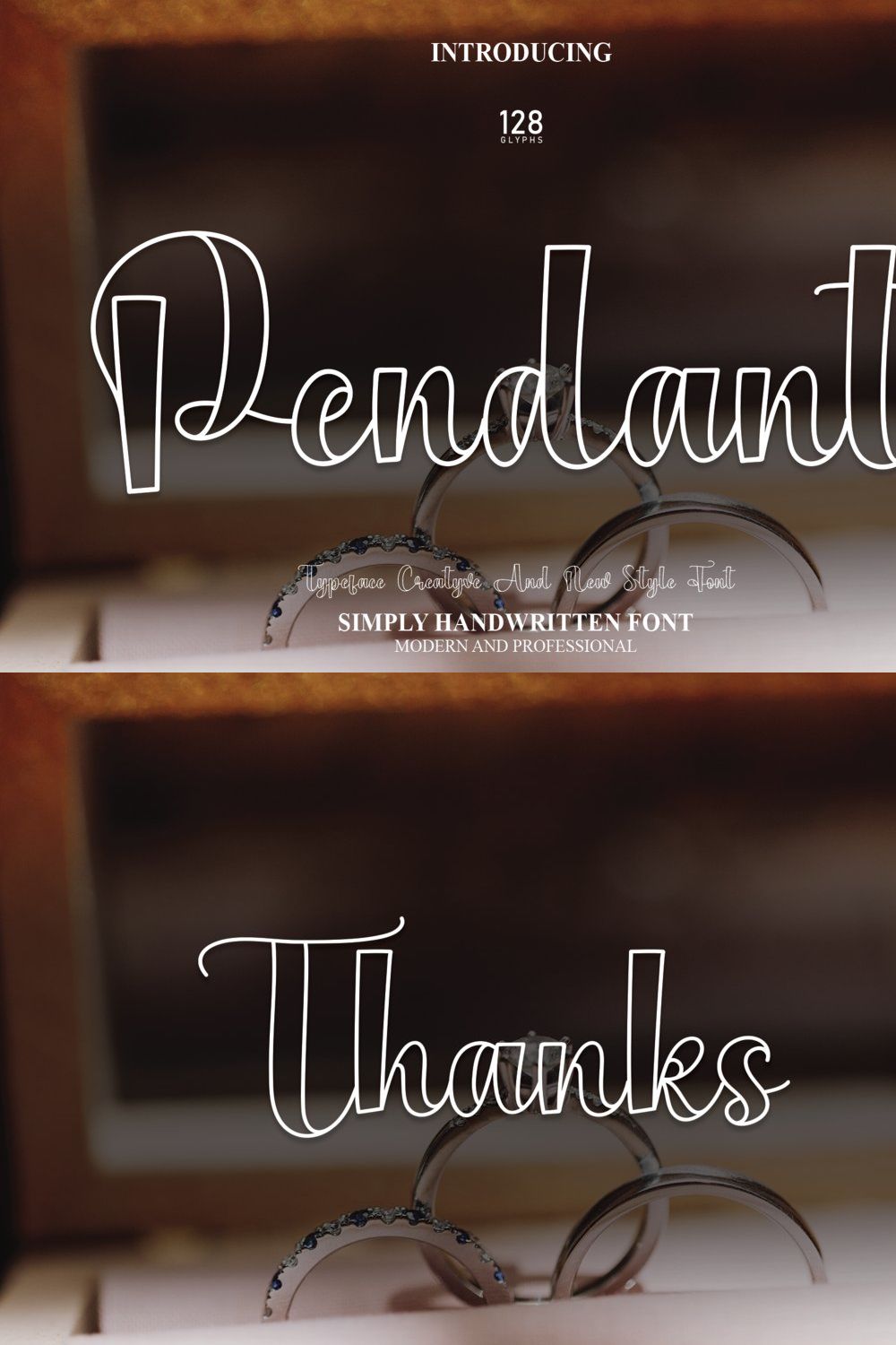 Pendant | Script Font pinterest preview image.