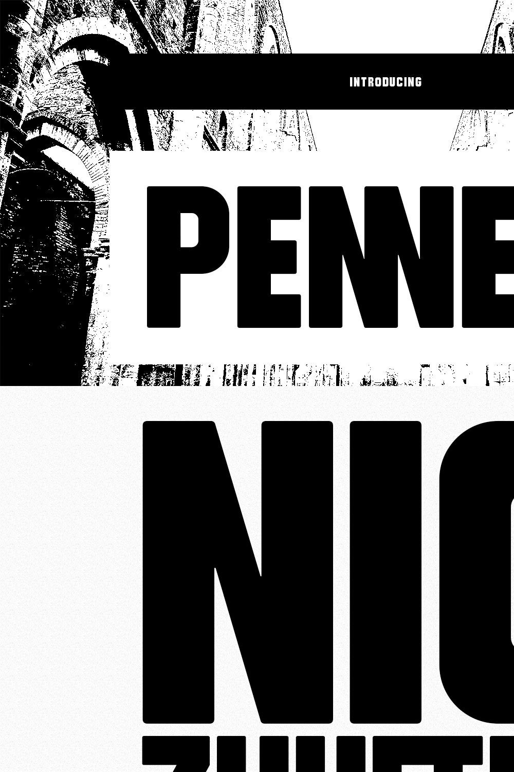 Penney All Caps Sans Serif Display pinterest preview image.