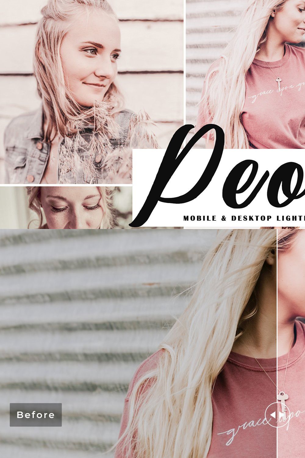 Peony Lightroom Presets Pack pinterest preview image.