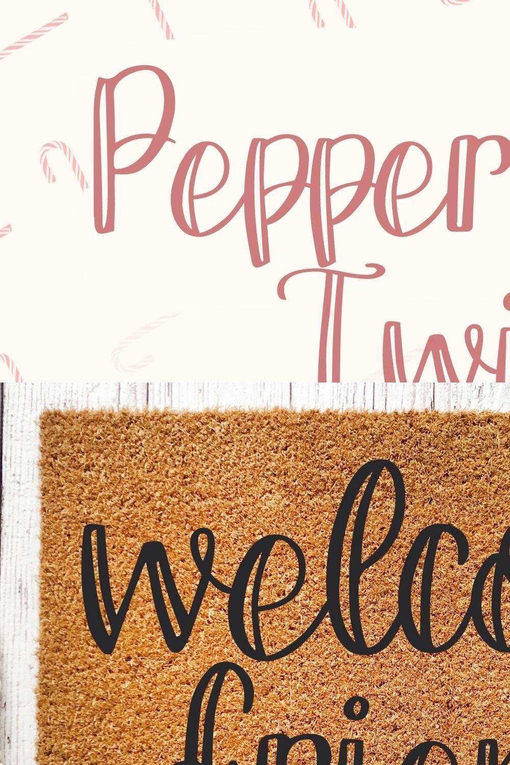 Peppermint Twist Swirly Script pinterest preview image.