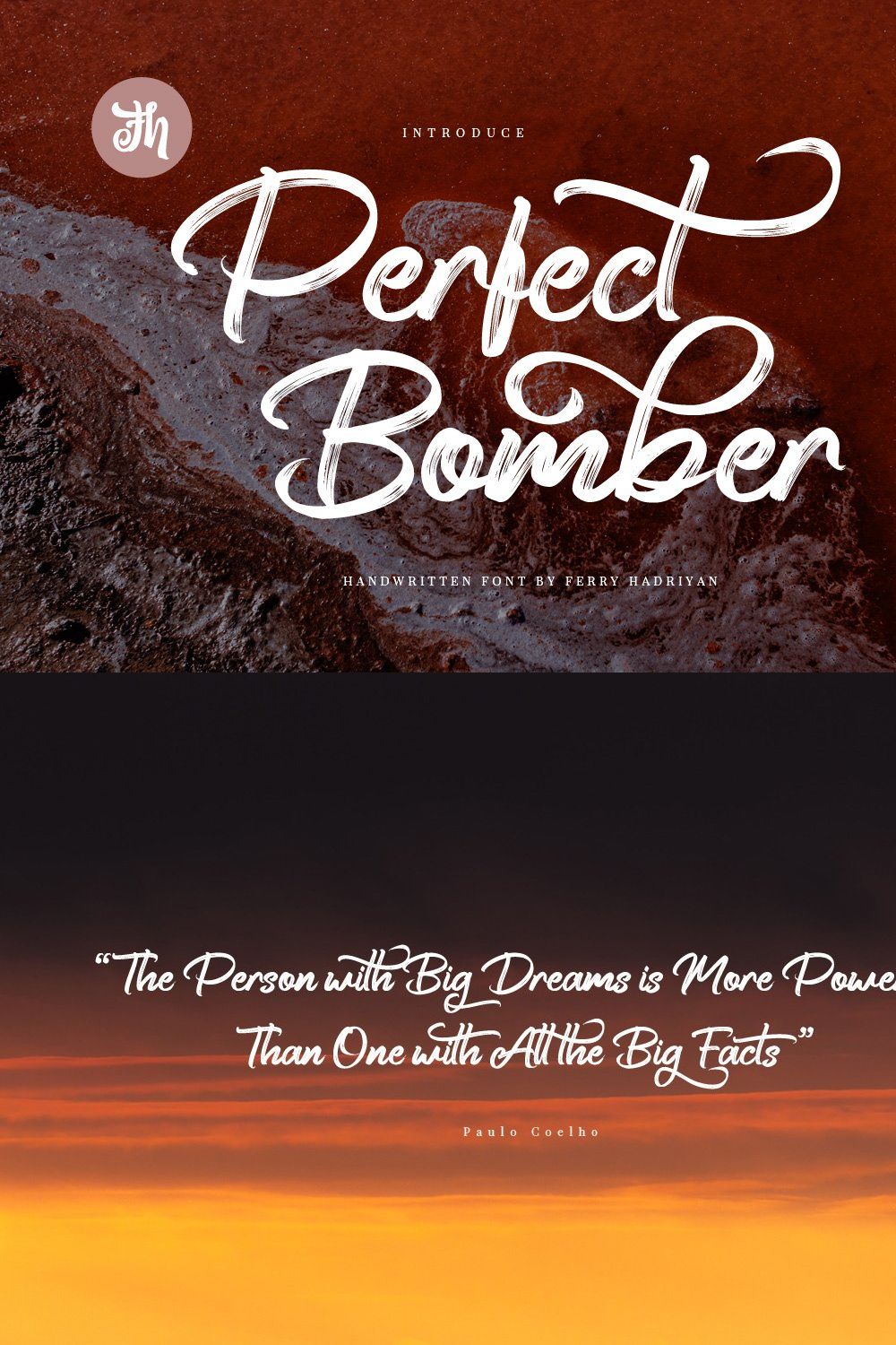 Perfect Bomber - Handlettering Font pinterest preview image.