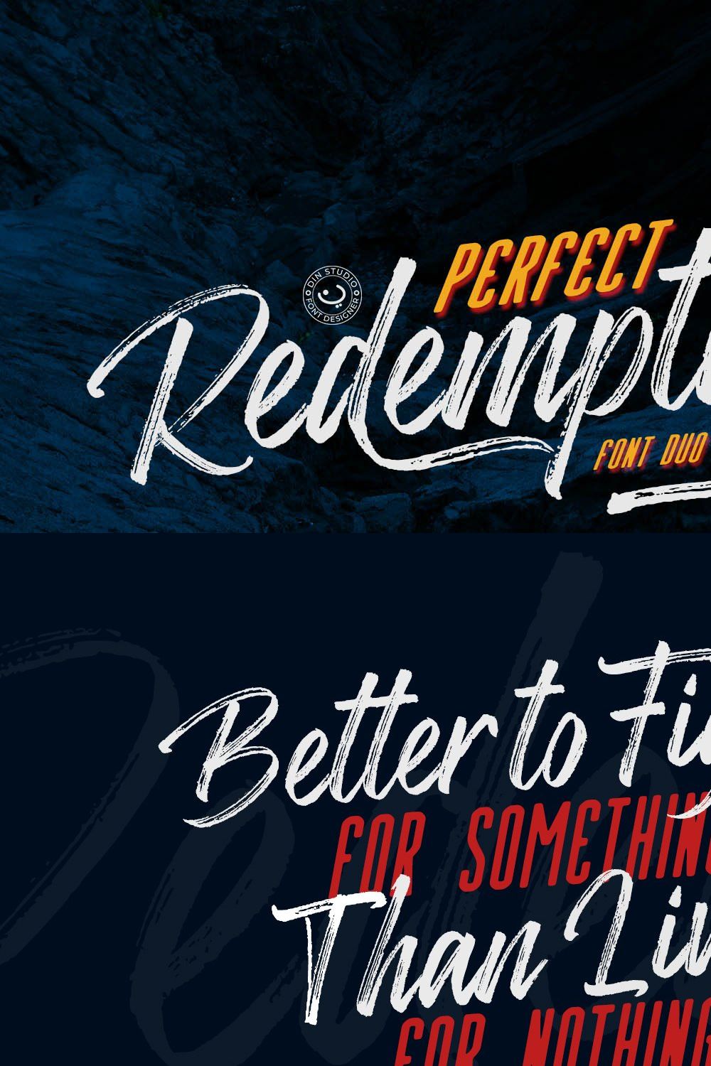 Perfect Redemption - Font Duo+Extras pinterest preview image.