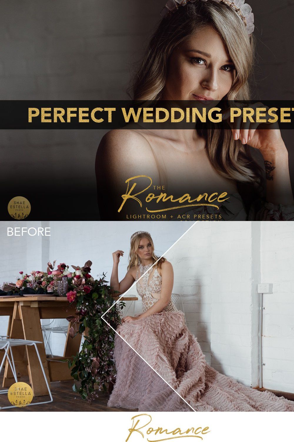 Perfect Wedding Presets pinterest preview image.