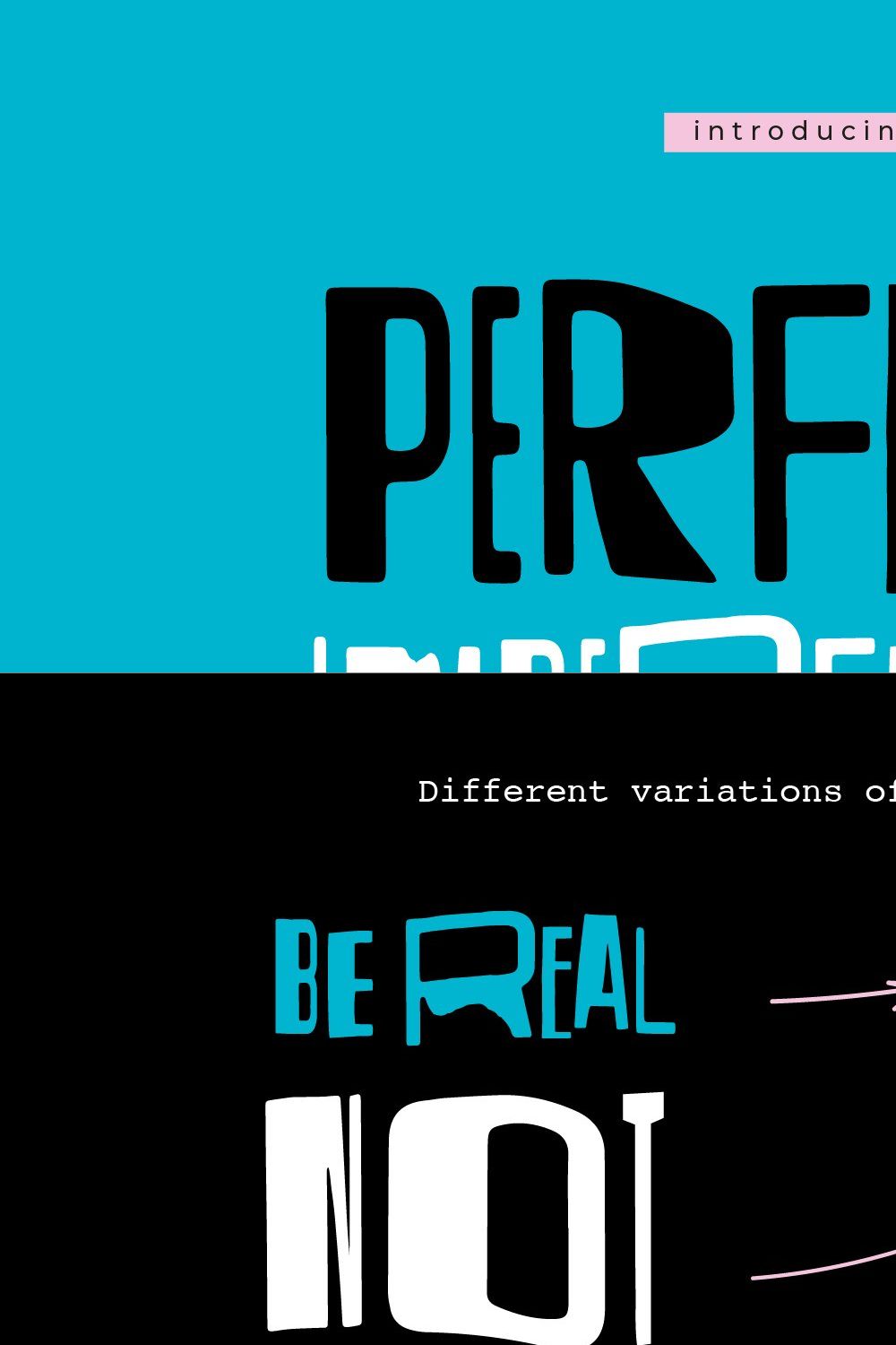 PERFECTLY IMPERFECTION | Font pinterest preview image.
