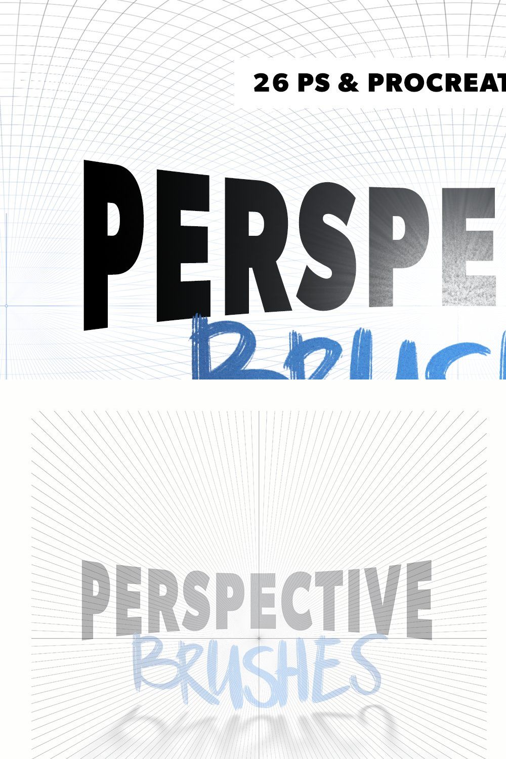PERSPECTIVE - Ps & Procreate Brushes pinterest preview image.