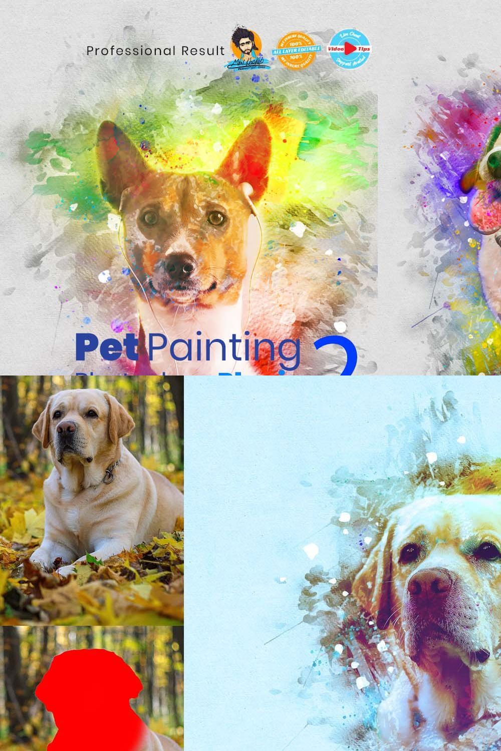 Pet Watercolor Art Plugin 2 pinterest preview image.