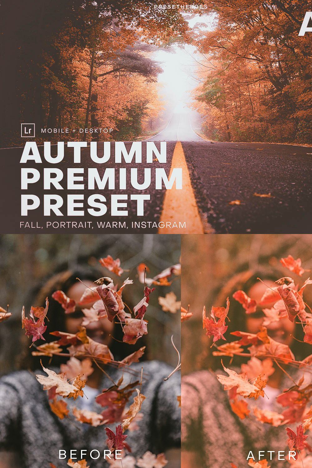 PH Autumn Lightroom Preset pinterest preview image.