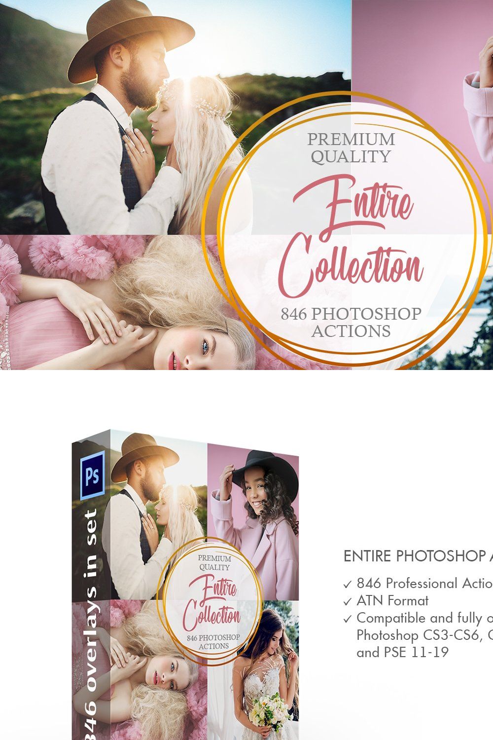 Photoshop Actions Entire Collection pinterest preview image.