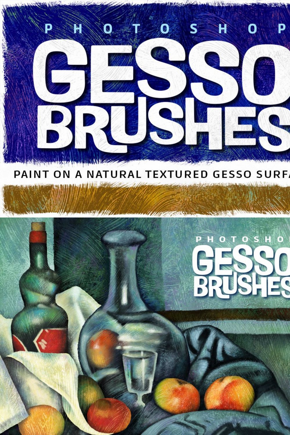 Photoshop Gesso Brushes pinterest preview image.