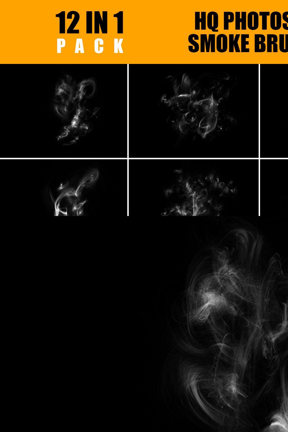 Photoshop Smoke Brushes Set pinterest preview image.