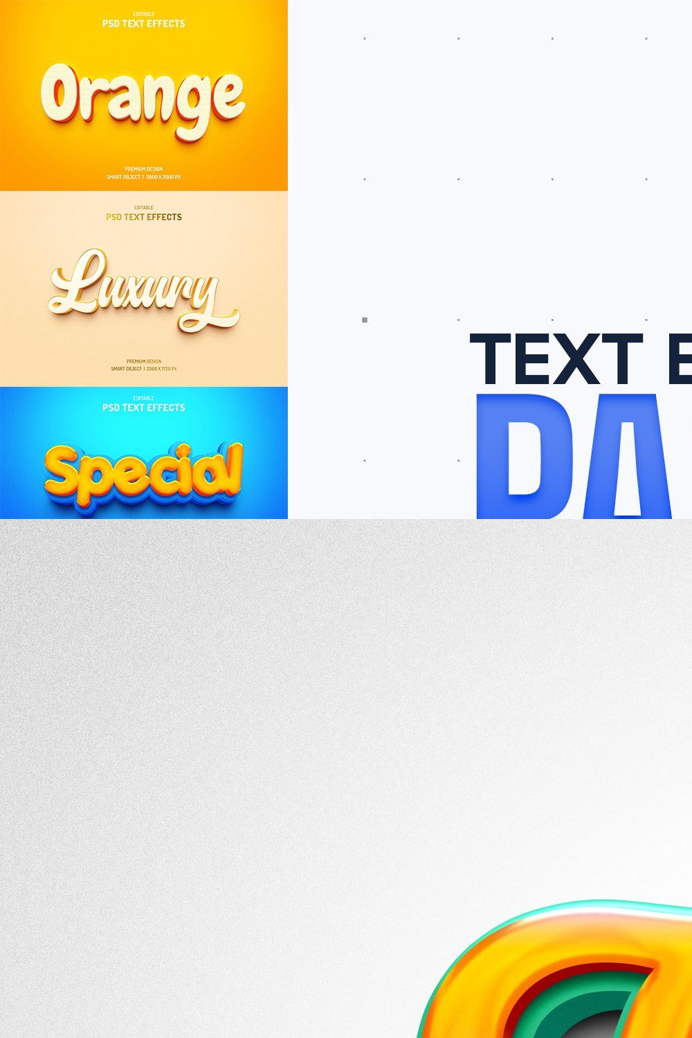 Photoshop Text Effect Pack pinterest preview image.
