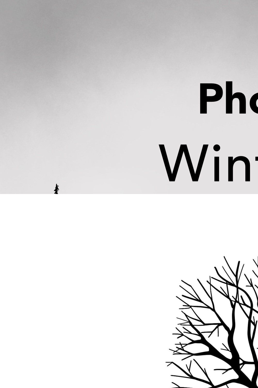 Photoshop Winter Tree Brushes pinterest preview image.