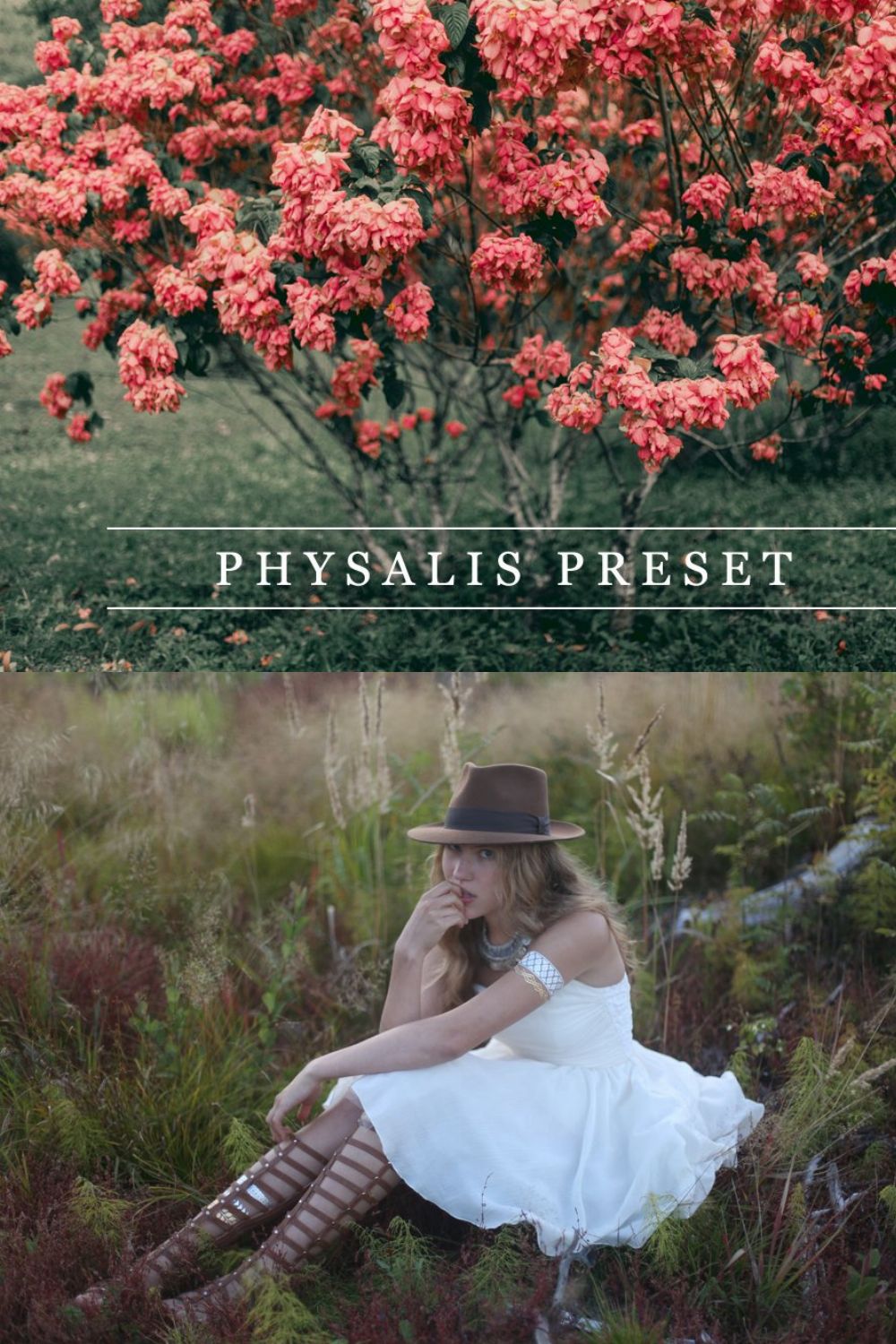 Physalis - Lightroom preset pinterest preview image.