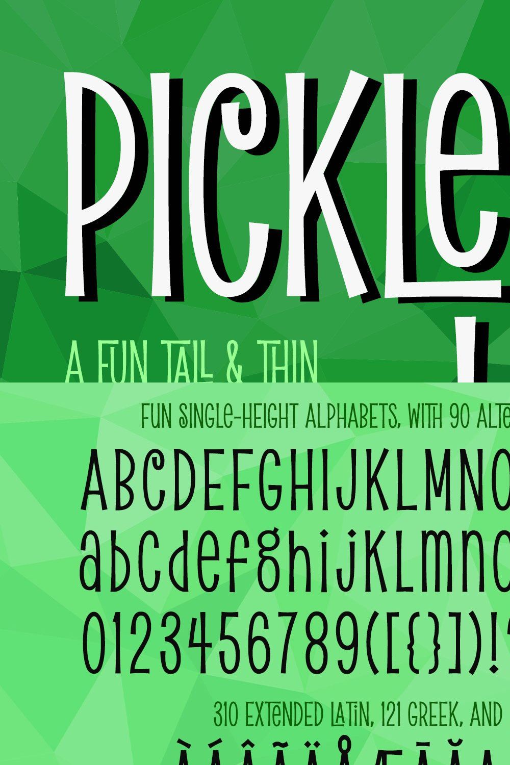 Pickled Limes: a quirky tall font! pinterest preview image.