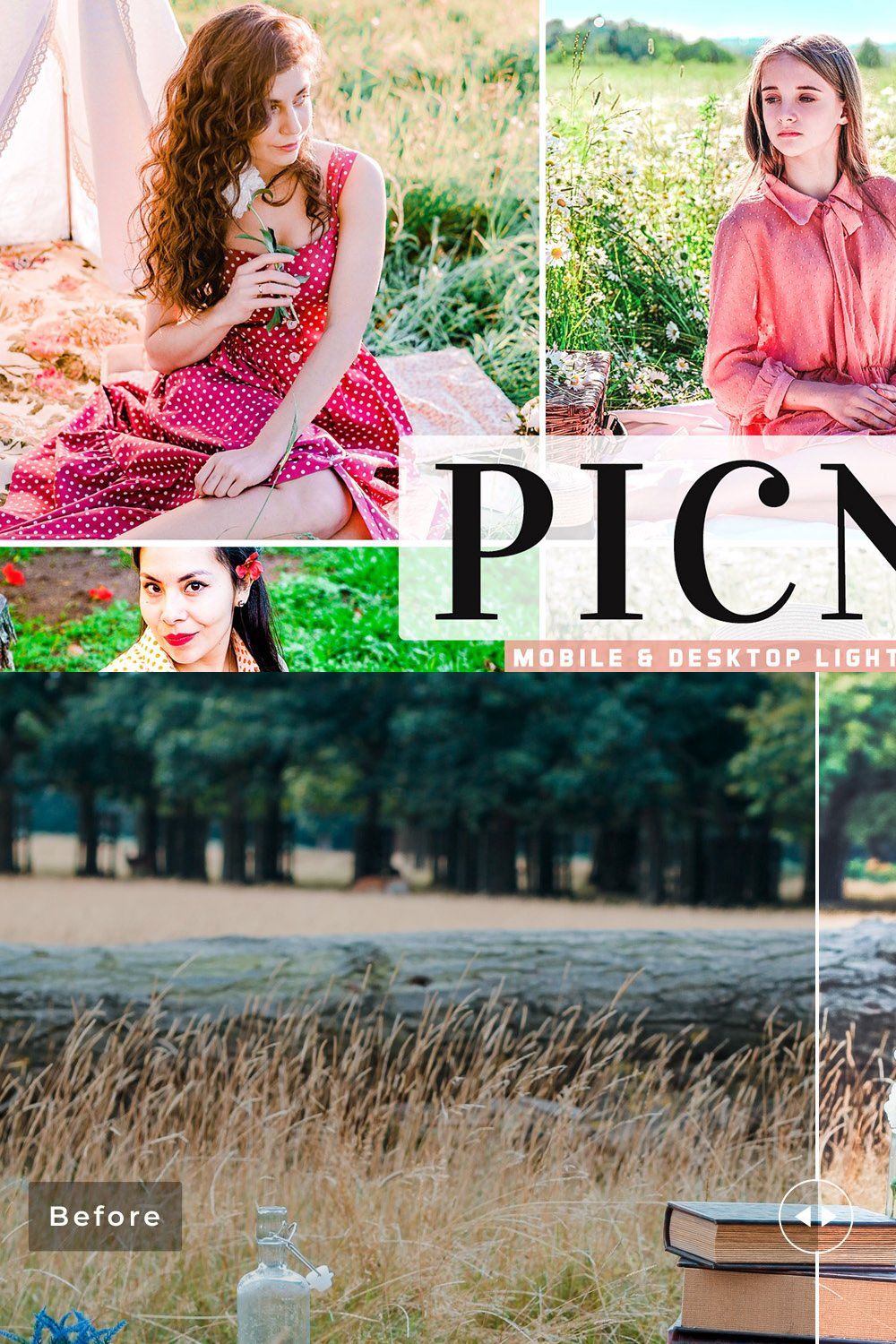 Picnic Pro Lightroom Presets Pack pinterest preview image.
