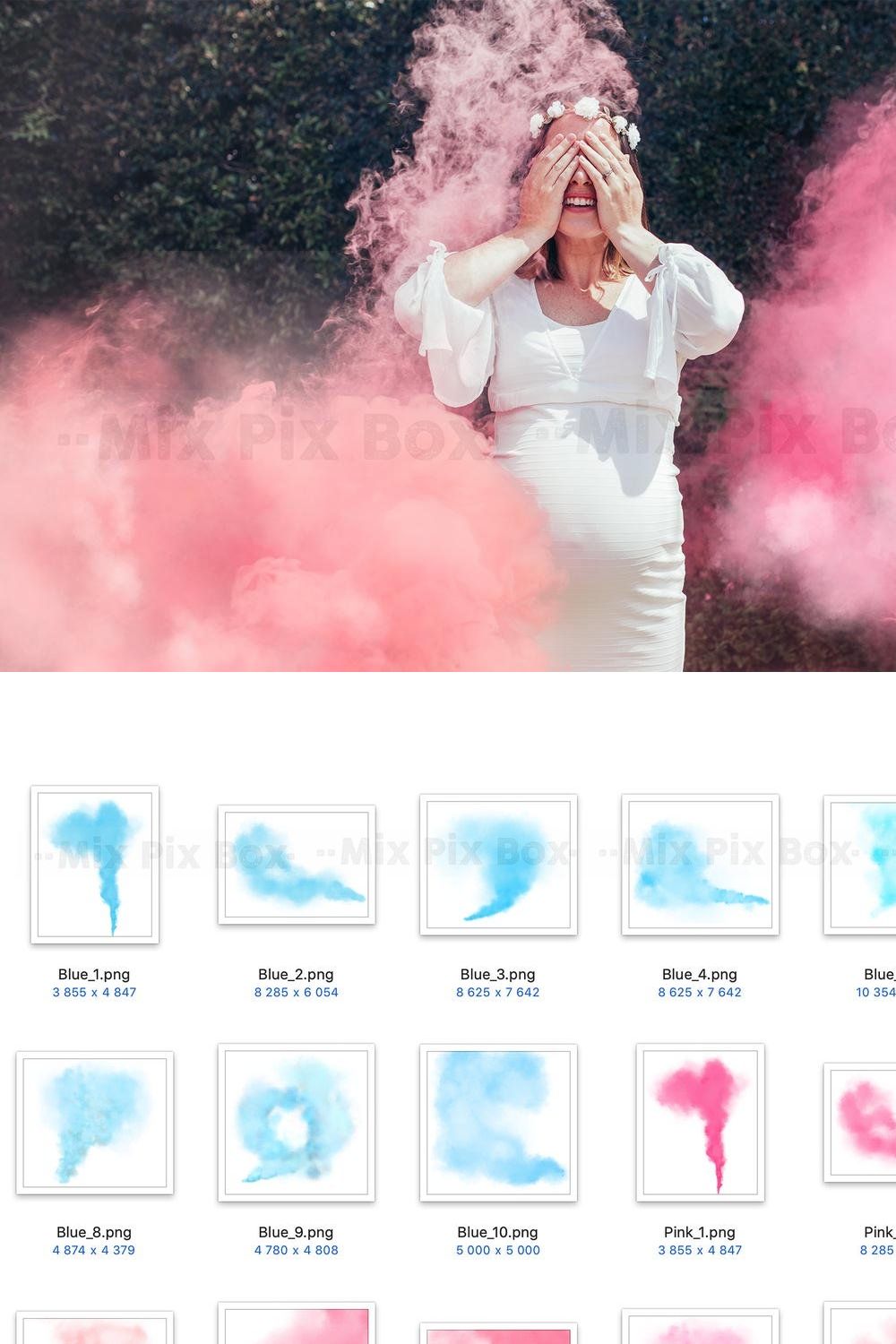 Pink and Blue Smoke Bombs Overlays pinterest preview image.