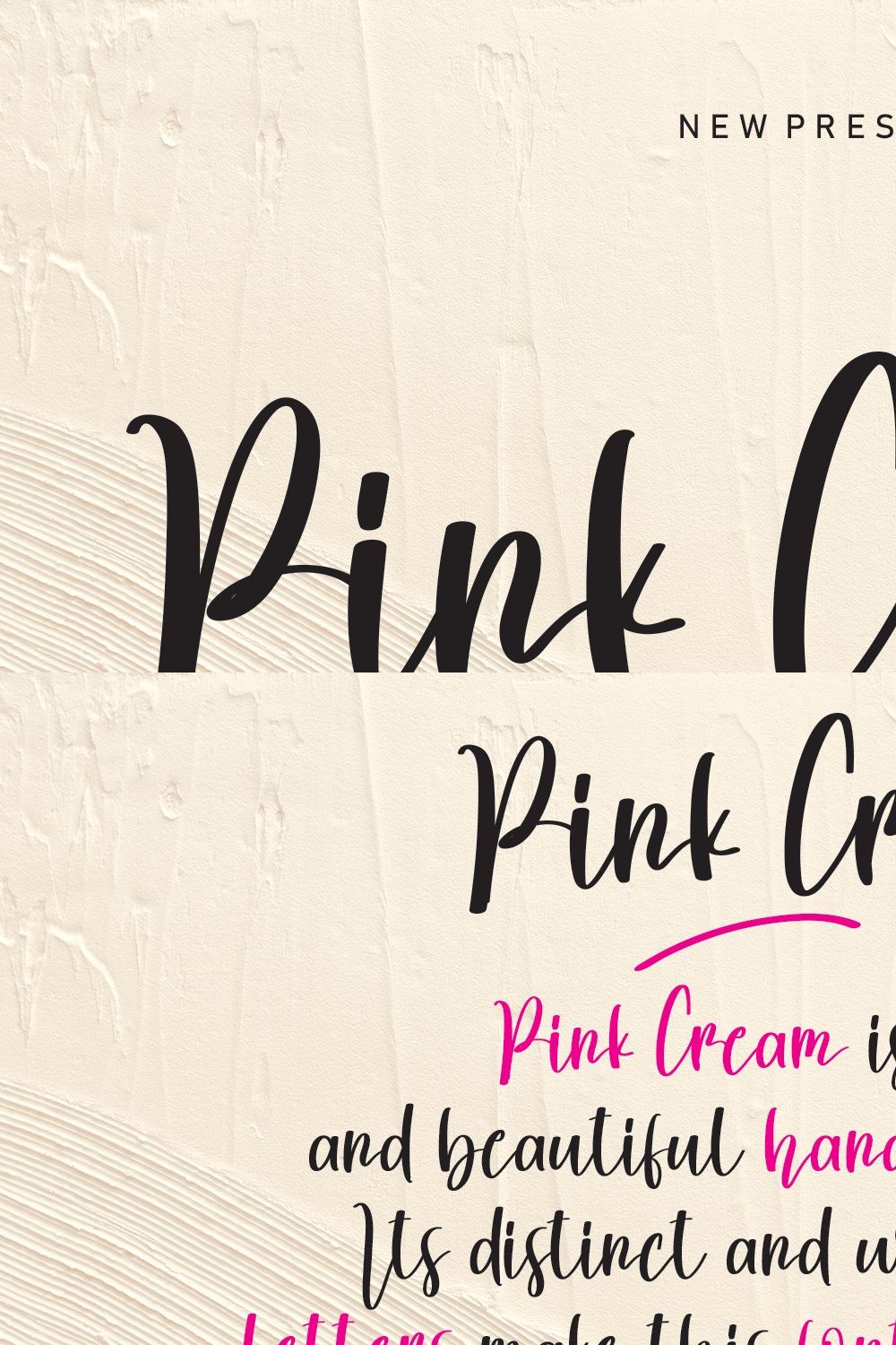 Pink Cream | Script font pinterest preview image.