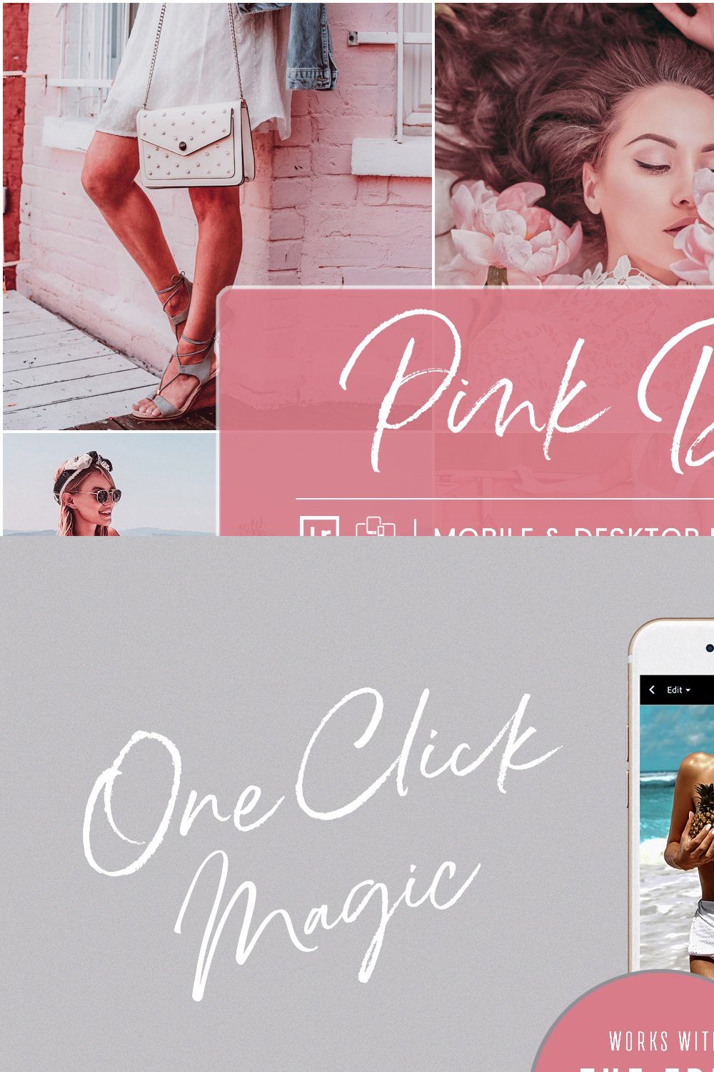 PINK DREAM LIGHTROOM PRESETS pinterest preview image.