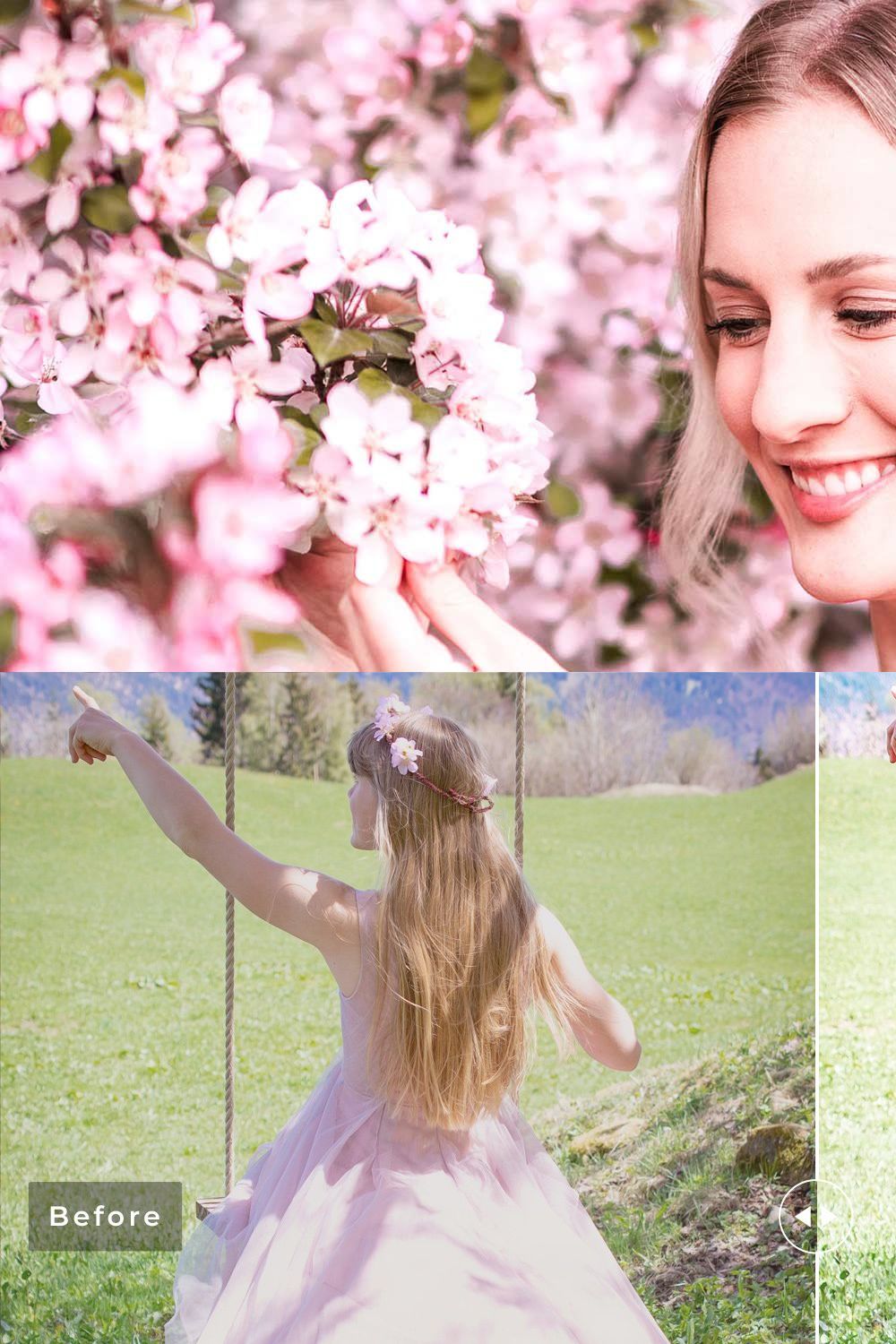 Pink Musk Pro Lightroom Presets pinterest preview image.