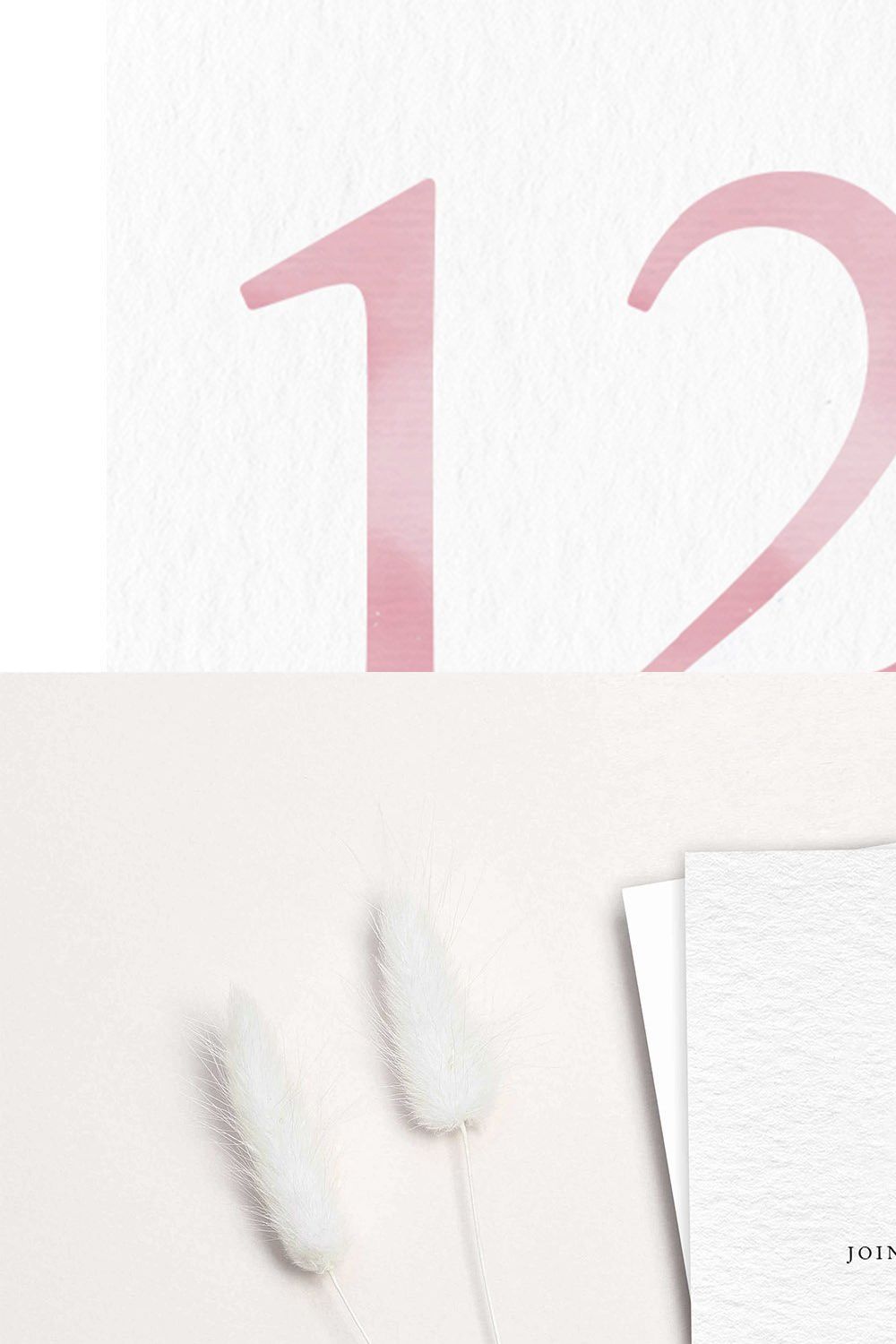 Pink Watercolor Numbers, pngs pinterest preview image.