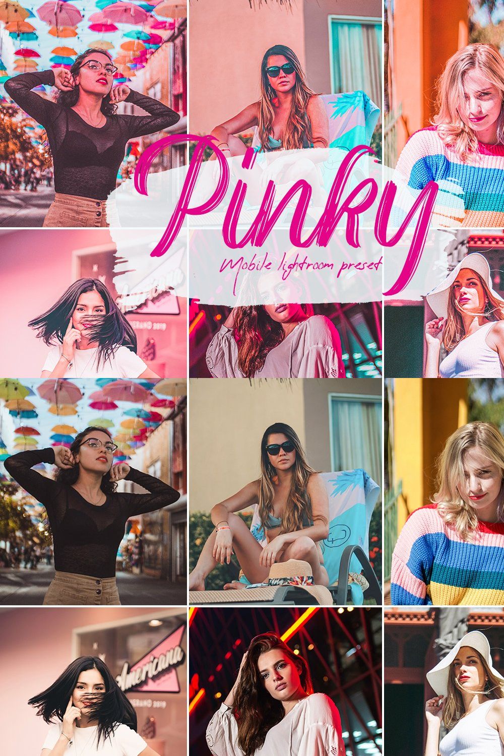 Pinky Lightroom Presets pinterest preview image.