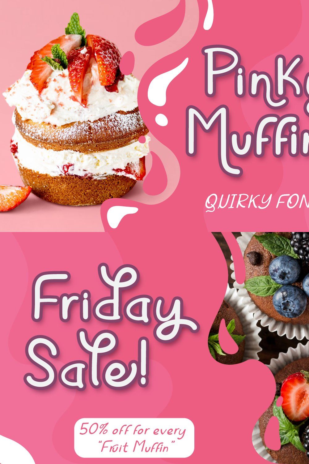 Pinky Muffin - Quirky Food Font pinterest preview image.