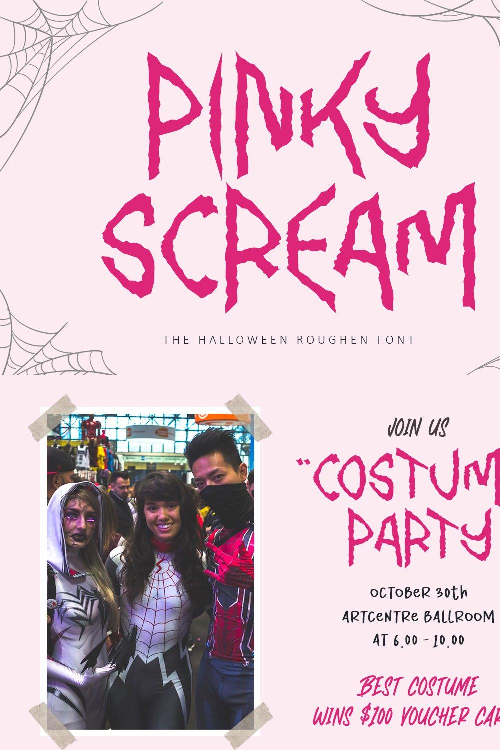 Pinky Scream - Halloween Font pinterest preview image.