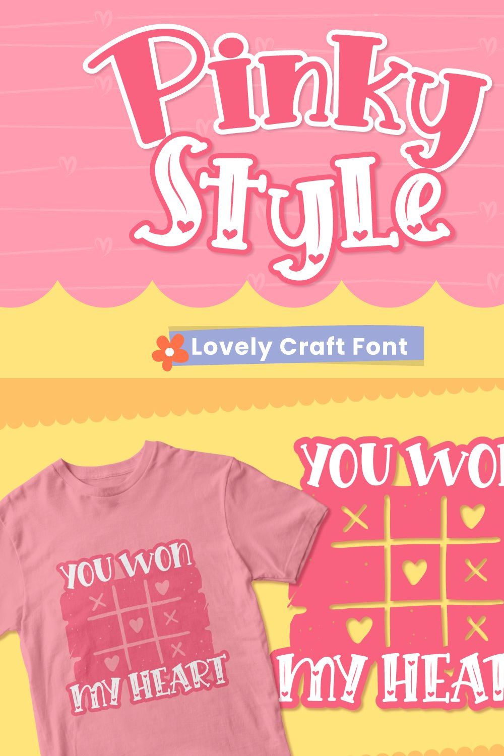 Pinky Style - Lovely Craft Font pinterest preview image.