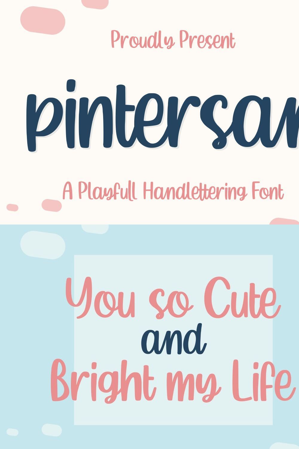 Pintersan Plafull Font pinterest preview image.