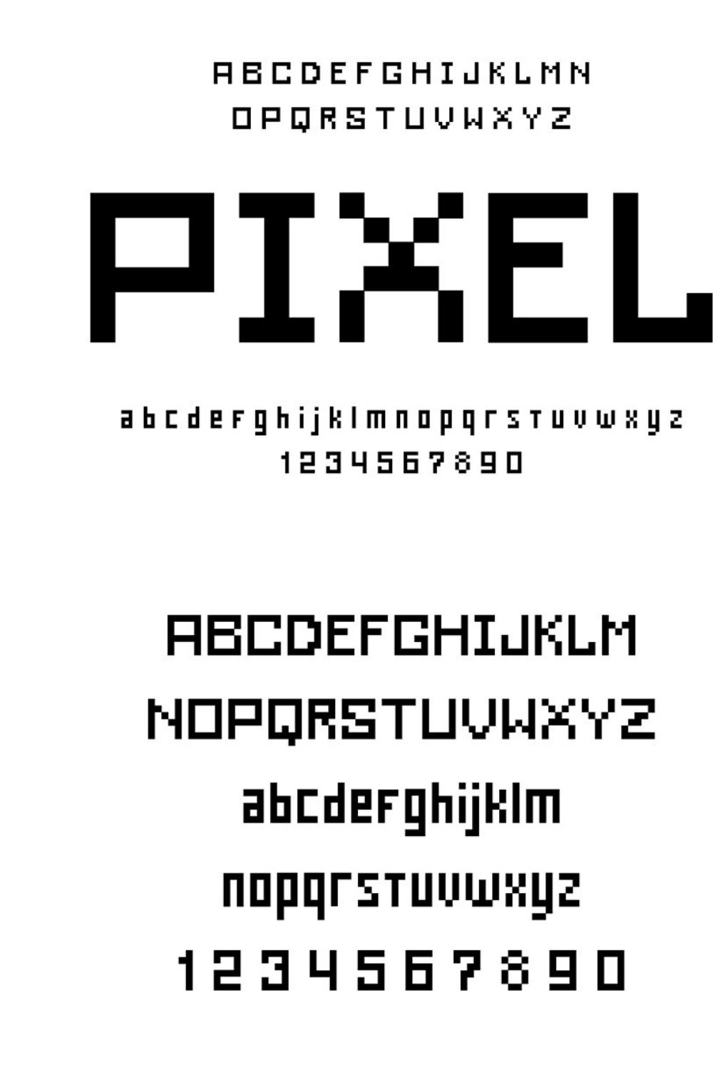 Pixel Font pinterest preview image.