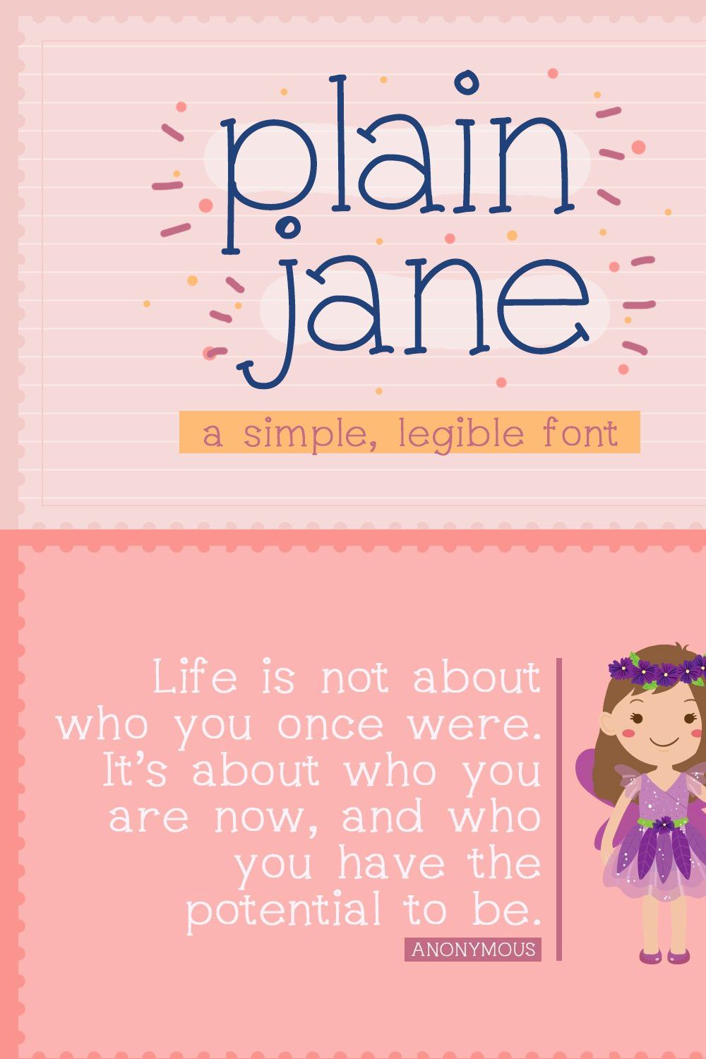 Plain Jane Font pinterest preview image.