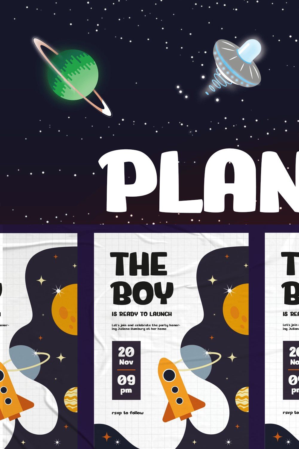 Planet Joy – Cartoon Display Font pinterest preview image.