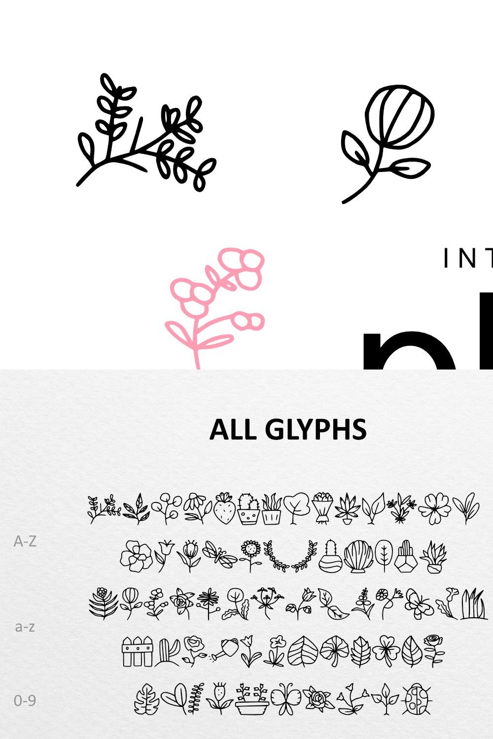 Plant Doodle Dingbat pinterest preview image.