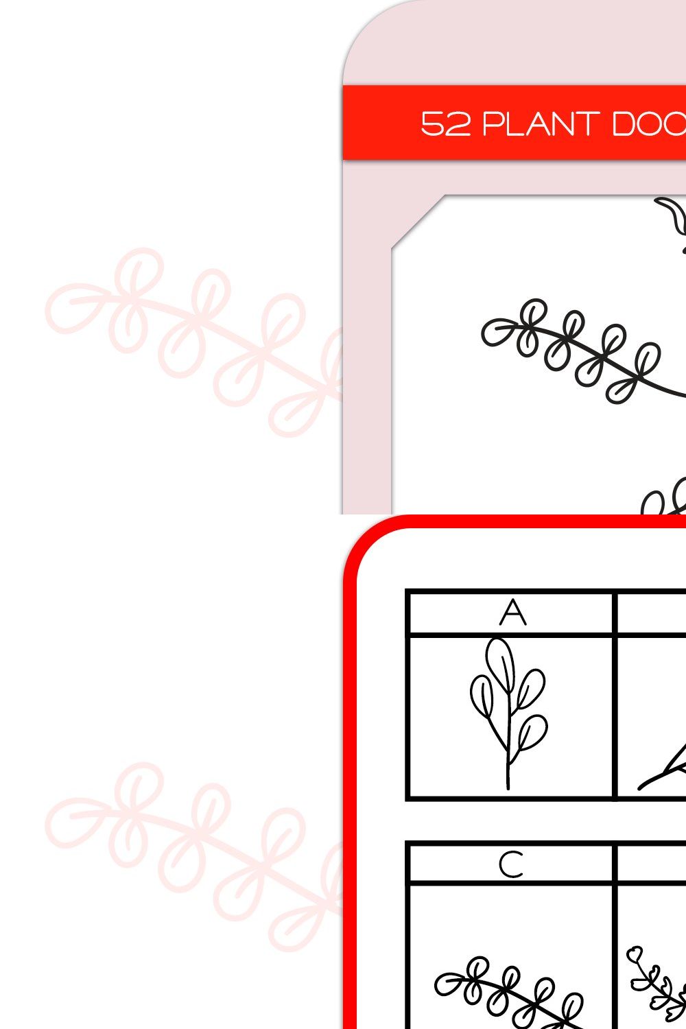 Plant Doodles - Dingbats Font pinterest preview image.