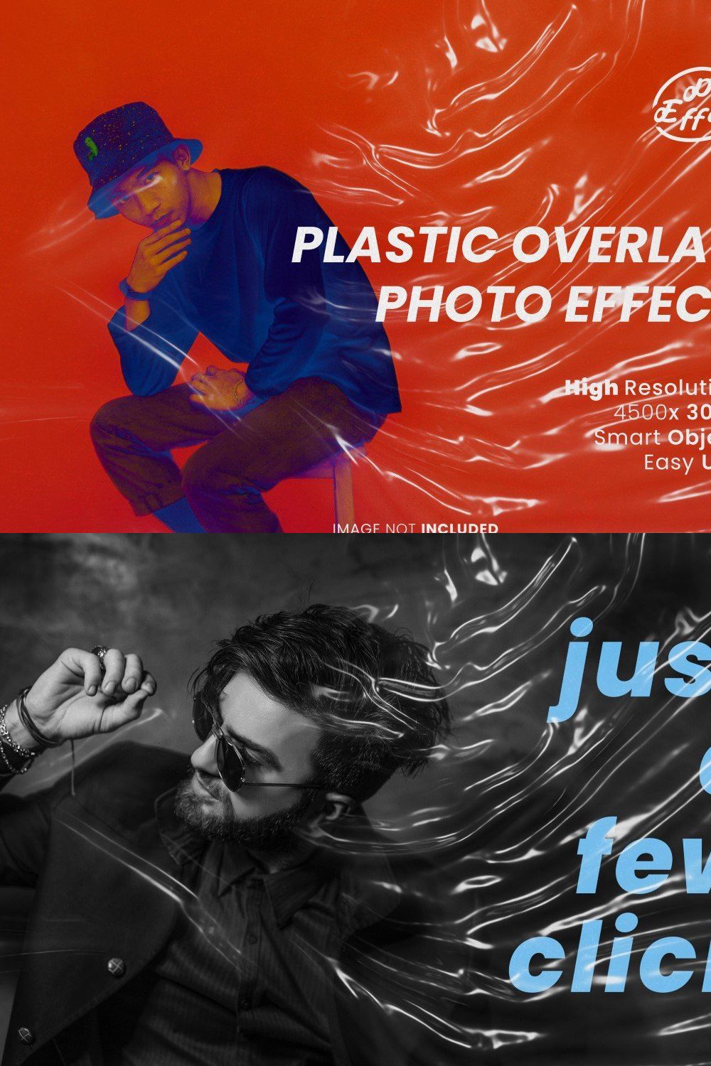 Plastic Overlay Photo Effect psd pinterest preview image.