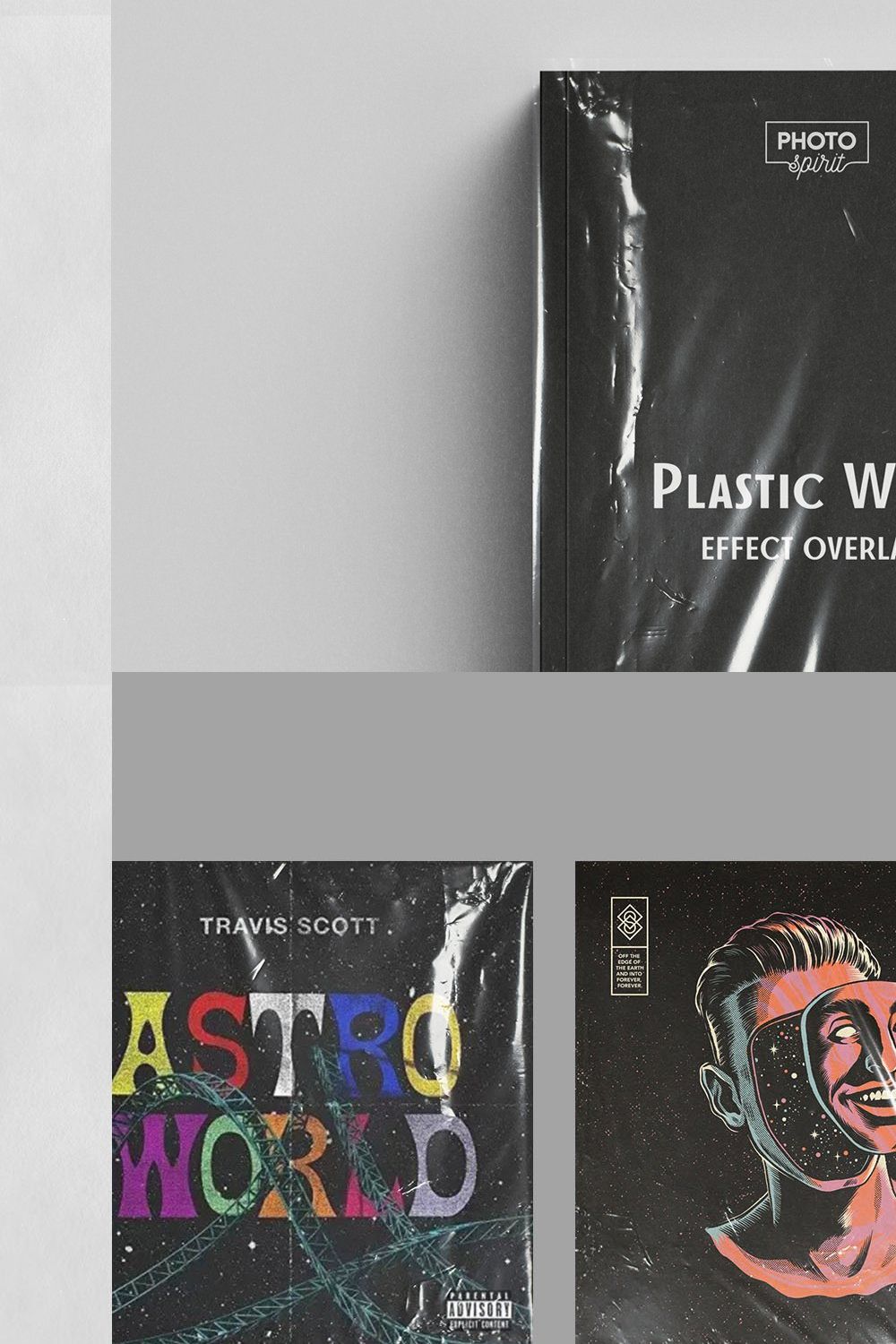 Plastic Wrap Effect Overlays pinterest preview image.